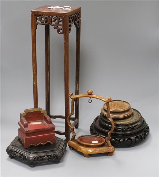 Seven Chinese wood stands